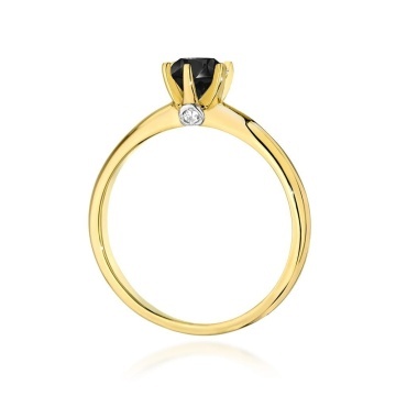 Inel Aur 14K cu Diamante Naturale Albe si Negre 0.54 ct - Img 3