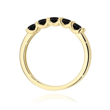 Inel Aur 14K cu Diamante Naturale Negre 0.60 ct - Img 3