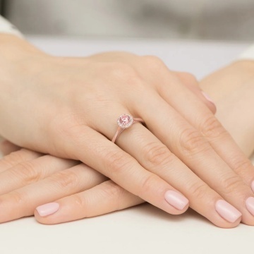 Inel Aur 14K cu Diamante Roz de Laborator 0.62 ct - Img 8