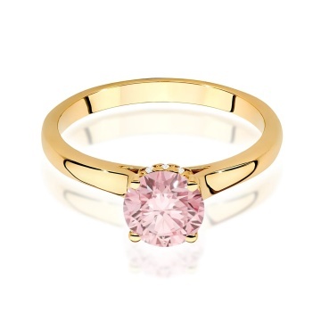 Inel Aur 14K cu Diamante Roz de Laborator 1.07 ct - Img 2