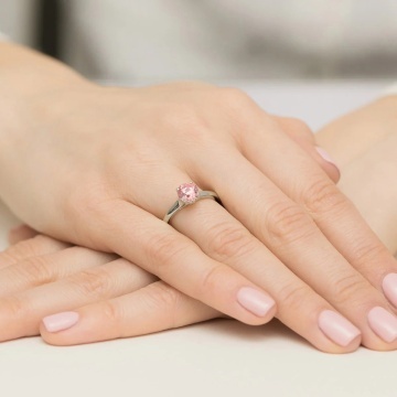 Inel Aur 14K cu Diamante Roz de Laborator 1.07 ct - Img 12