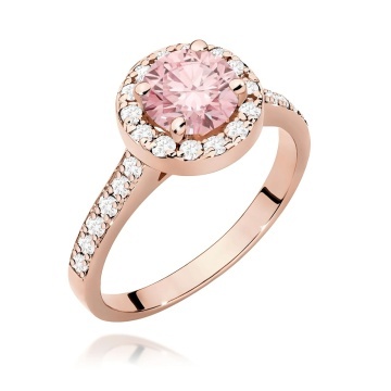 Inel Aur 14K cu Diamante Roz de Laborator 1.38 ct - Img 5