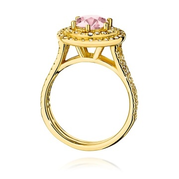 Inel Aur 14K cu Diamante Roz de Laborator 1.63 ct - Img 3