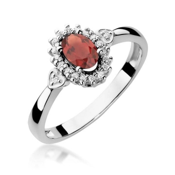 Inel Aur 14K cu Granat 0.50 ct si Diamante Naturale 0.10 ct - Img 9