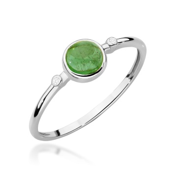 Inel Aur 14K cu Green Tourmaline 0.60 ct si Diamante Naturale 0.01 ct - Img 9