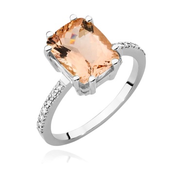 Inel Aur 14K cu Morganit 2.80 ct si Diamante Naturale 0.07 ct - Img 11