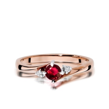 Inel Aur 14K cu Rubin 0.30 ct si Diamante Naturale 0.03 ct - Img 10