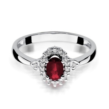 Inel Aur 14K cu Rubin 0.60 ct si Diamante Naturale 0.10 ct - Img 6