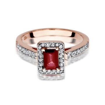 Inel Aur 14K cu Rubin 0.80 ct si Diamante Naturale 0.22 ct - Img 7