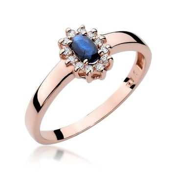 Inel Aur 14K cu Safir 0.30 ct si Diamante Naturale 0.10 ct - Img 8