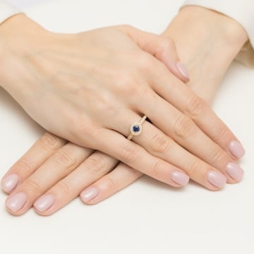 Inel Aur 14K cu Safir 0.30 ct si Diamante Naturale 0.34 ct - Img 4