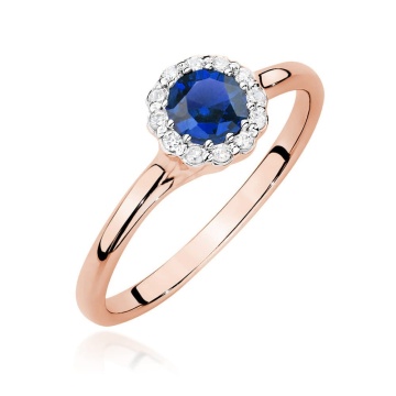 Inel Aur 14K cu Safir 0.50 ct si Diamante Naturale 0.10 ct - Img 5