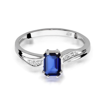Inel Aur 14K cu Safir 0.60 ct si Diamante Naturale 0.03 ct - Img 6