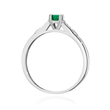Inel Aur 14K cu Smarald 0.30 ct si Diamante Naturale 0.03 ct - Img 11