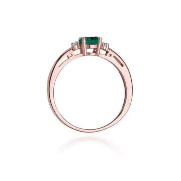Inel Aur 14K cu Smarald 0.40 ct si Diamante Naturale 0.03 ct - Img 7