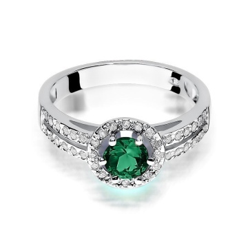 Inel Aur 14K cu Smarald 0.50 ct si Diamante Naturale 0.20 ct - Img 6