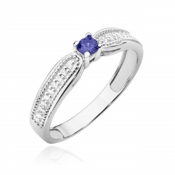 Inel Aur 14K cu Tanzanit 0.15 ct si Diamante Naturale 0.09 ct - Img 3