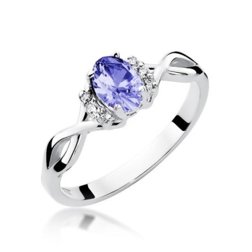 Inel Aur 14K cu Tanzanit 0.40 ct si Diamante Naturale 0.05 ct - Img 5