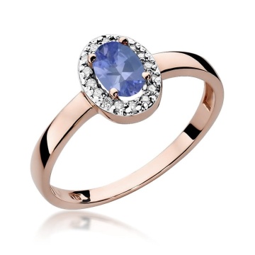 Inel Aur 14K cu Tanzanit 0.40 ct si Diamante Naturale 0.08 ct - Img 7
