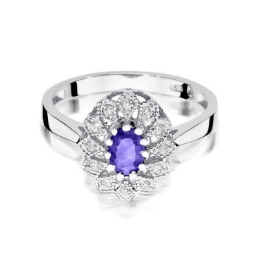 Inel Aur 14K cu Tanzanit 0.40 ct si Diamante Naturale 0.10 ct - Img 6