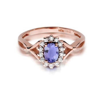 Inel Aur 14K cu Tanzanit 0.40 ct si Diamante Naturale 0.12 ct - Img 6