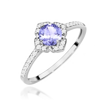 Inel Aur 14K cu Tanzanit 0.50 ct si Diamante Naturale 0.13 ct - Img 5