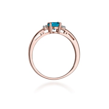 Inel Aur 14K cu Topaz London Blue 0.50 ct si Diamante Naturale 0.03 ct - Img 9