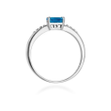Inel Aur 14K cu Topaz London Blue 0.50 ct si Diamante Naturale 0.03 ct - Img 11