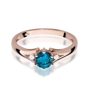 Inel Aur 14K cu Topaz London Blue 0.50 ct si Diamante Naturale 0.03 ct - Img 8