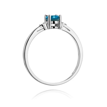 Inel Aur 14K cu Topaz London Blue 0.50 ct si Diamante Naturale 0.05 ct - Img 9