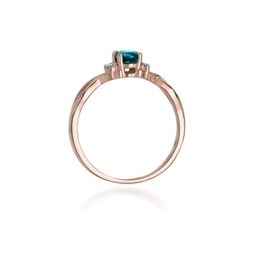 Inel Aur 14K cu Topaz London Blue 0.50 ct si Diamante Naturale 0.05 ct - Img 10