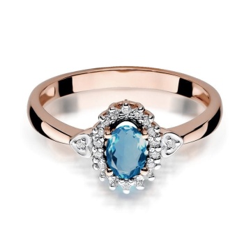 Inel Aur 14K cu Topaz London Blue 0.50 ct si Diamante Naturale 0.10 ct - Img 6