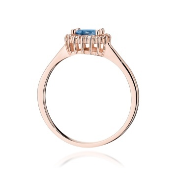 Inel Aur 14K cu Topaz London Blue 0.50 ct si Diamante Naturale 0.14 ct - Img 9