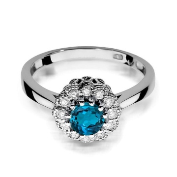 Inel Aur 14K cu Topaz London Blue 0.50 ct si Diamante Naturale 0.17 ct - Img 8