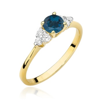 Inel Aur 14K cu Topaz London Blue 0.50 ct si Diamante Naturale 0.18 ct - Img 5