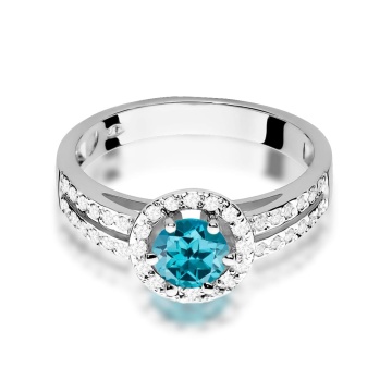 Inel Aur 14K cu Topaz London Blue 0.50 ct si Diamante Naturale 0.20 ct - Img 10