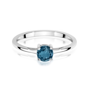 Inel Aur 14K cu Topaz London Blue 0.50 ct - Img 10