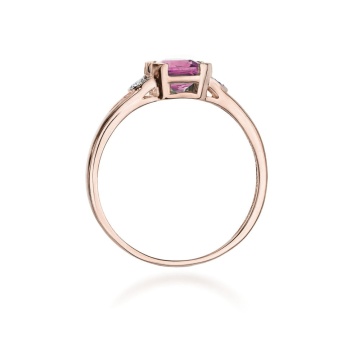 Inel Aur 14K cu Topaz Roz 1.10 ct si Diamante Naturale 0.01 ct - Img 6