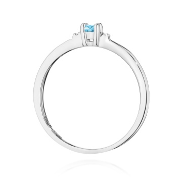 Inel Aur 14K cu Topaz Swiss 0.15 ct si Diamante Naturale 0.01 ct - Img 11