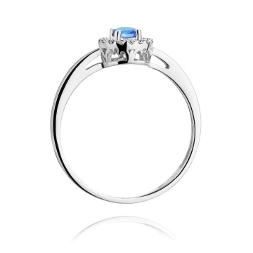 Inel Aur 14K cu Topaz Swiss 0.15 ct si Diamante Naturale 0.08 ct - Img 11