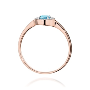 Inel Aur 14K cu Topaz Swiss 0.25 ct si Diamante Naturale 0.10 ct - Img 7