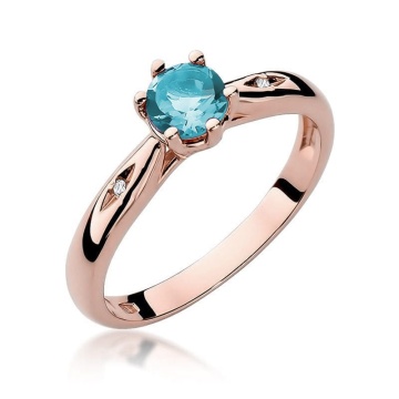 Inel Aur 14K cu Topaz Swiss 0.50 ct si Diamante Naturale 0.01 ct - Img 10