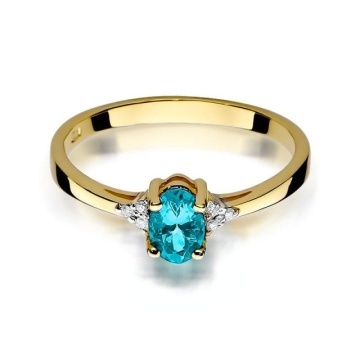 Inel Aur 14K cu Topaz Swiss 0.50 ct si Diamante Naturale 0.05 ct - Img 2