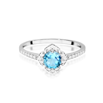 Inel Aur 14K cu Topaz Swiss 0.50 ct si Diamante Naturale 0.13 ct - Img 6
