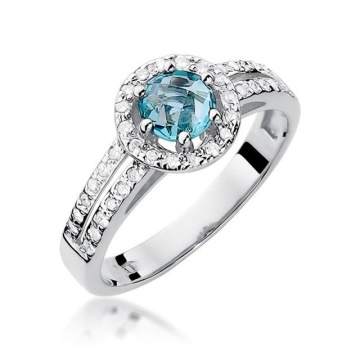 Inel Aur 14K cu Topaz Swiss 0.50 ct si Diamante Naturale 0.20 ct - Img 5