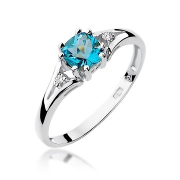 Inel Aur 14K cu Topaz Swiss 0.70 ct si Diamante Naturale 0.03 ct - Img 4
