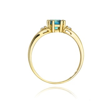 Inel Aur 14K cu Topaz Swiss 0.70 ct si Diamante Naturale 0.03 ct - Img 10