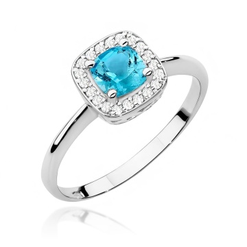 Inel Aur 14K cu Topaz Swiss 0.70 ct si Diamante Naturale 0.10 ct - Img 9