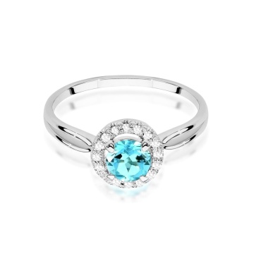 Inel Aur 14K cu Topaz Swiss 0.80 ct si Diamante Naturale 0.08 ct - Img 10