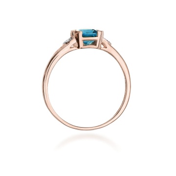 Inel Aur 14K cu Topaz Swiss 1.10 ct si Diamante Naturale 0.01 ct - Img 10